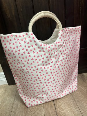 Krystal Tote Bag- Red & Pink Mini Hearts