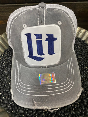 "Lit" Grey Denim Hat