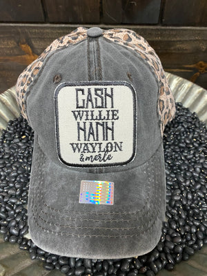 "Cash, Willie, Hank, Waylon, & Merle" Grey Denim Hat