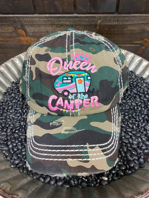 "Queen Of The Camper" Camo Hat