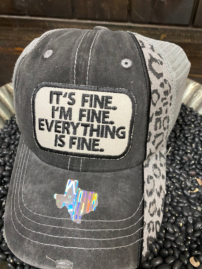 "Everything Is Fine" Cheetah Hat