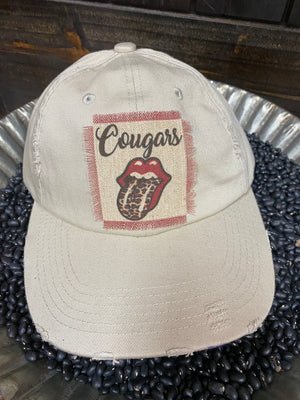 "Cougar Cheetah Tongue" Cream Hat