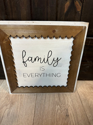 Table Top Décor- "Family Is Everything" Scallop Sign
