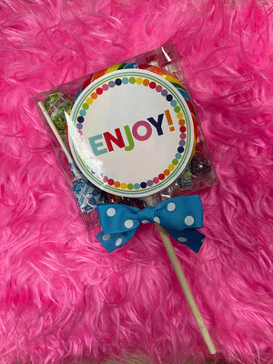 "Oh Sugar Candy" Mix Up Pop- "Enjoy": Blue Polka Dots