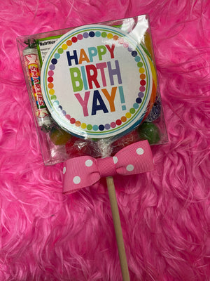 "Oh Sugar Candy" Mix Up Pop- "Happy Birthday": Pink Polka Dots