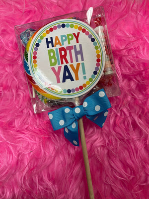 "Oh Sugar Candy" Mix Up Pop- "Happy Birthday": Blue Polka Dots