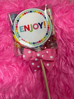 "Oh Sugar Candy" Mix Up Pop- "Enjoy": Pink Polka Dots