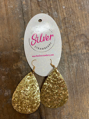 Glamour Glitter Earrings- Gold
