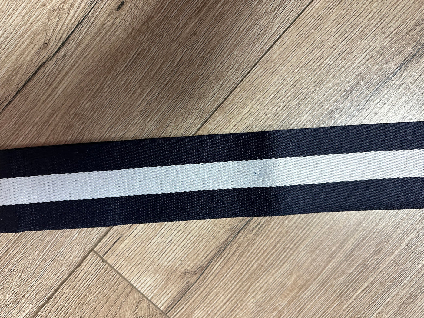 Revelry Purse Strap- Black & Silver Stripe