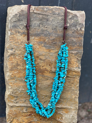 Triple Turquoise Stone Necklace