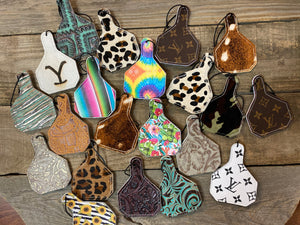 Eartag Shaped Leather Air Freshener Tags