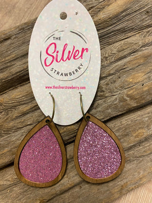 Glitter Jam Earrings- Pink Glitter