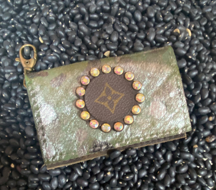 Revamped Card Holder Keychain- Camo Cowhide